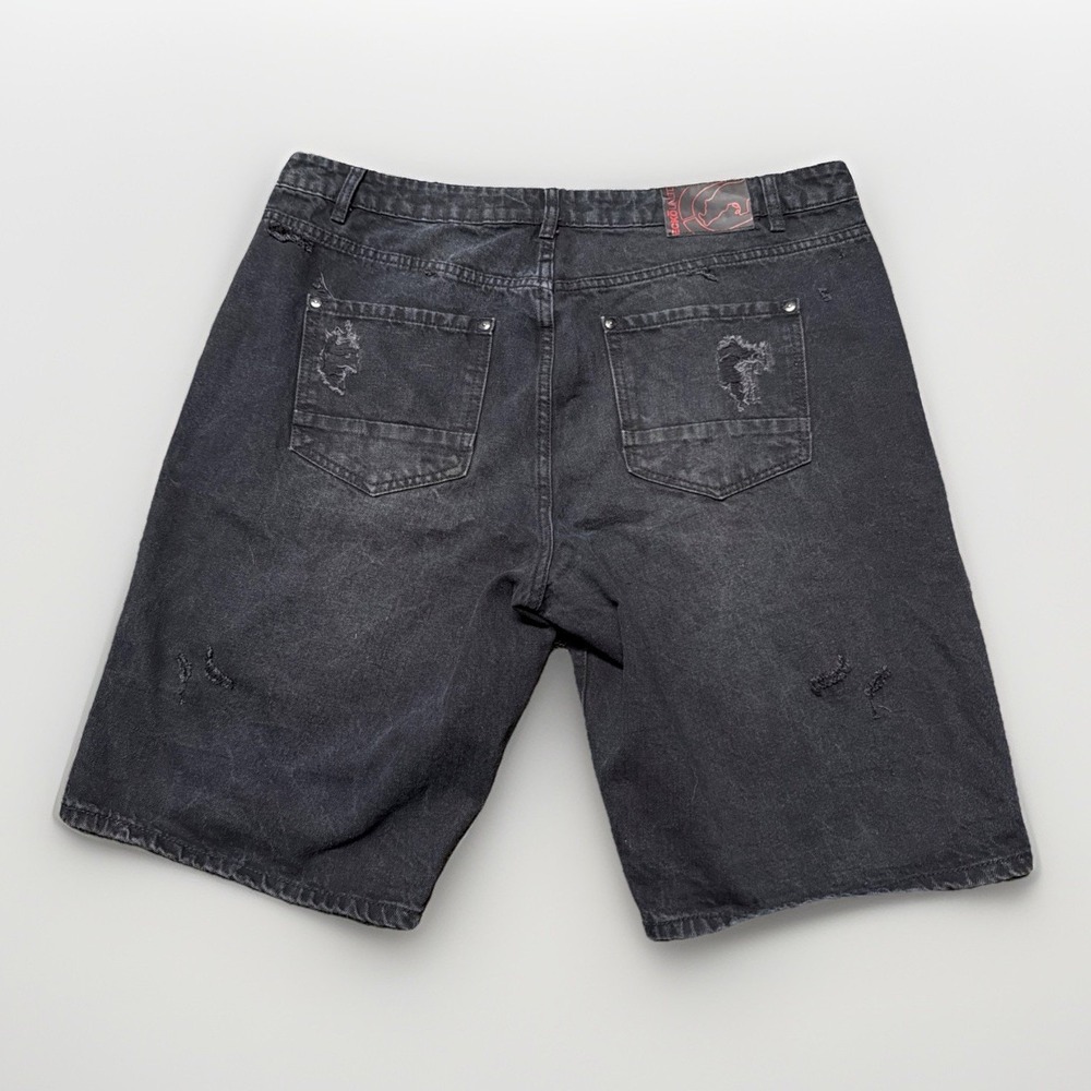 Vintage Baggy Y2K‎ Black Denim Jorts Ecko 38 JNCO STYLED Baggy Skater